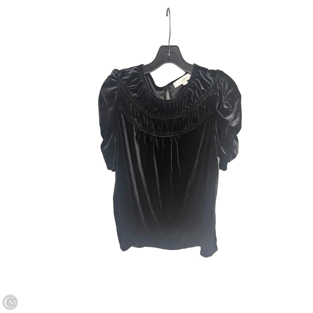 Top Short Sleeve By Loft In Black, Size: L