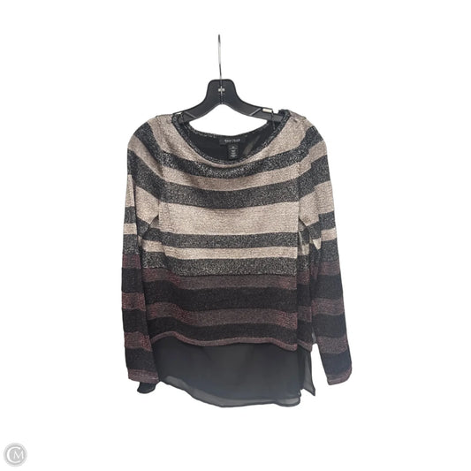 Blouse Long Sleeve By White House Black Market In Black & Pink, Size: Xs