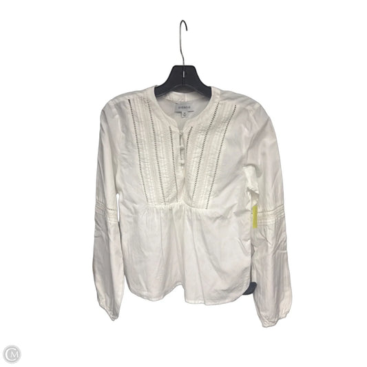 Top Long Sleeve By Evereve In White, Size: Xs