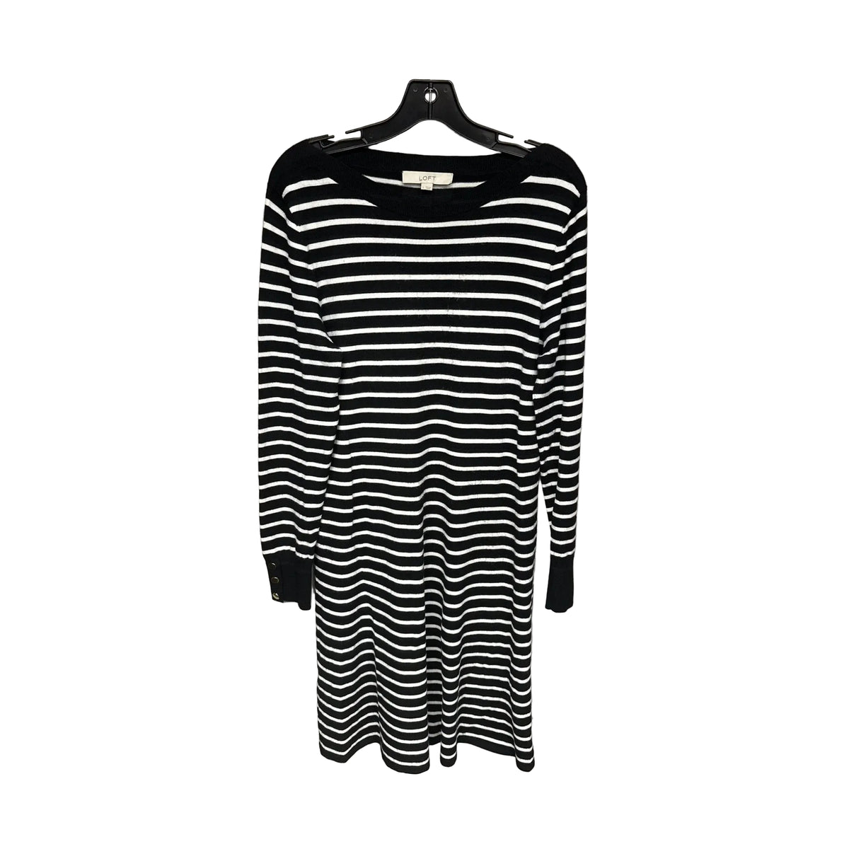 Dress Sweater By Loft In Striped Pattern, Size: L