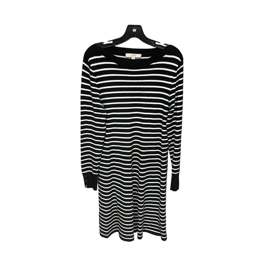 Dress Sweater By Loft In Striped Pattern, Size: L