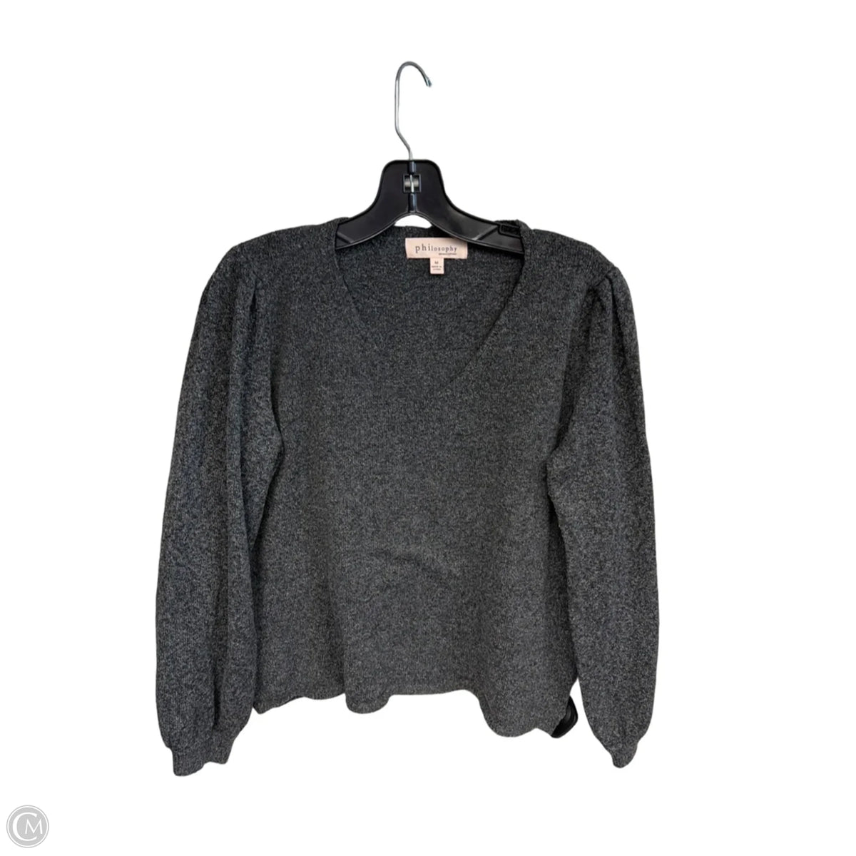 Top 3/4 Sleeve By Philosophy In Grey, Size: M