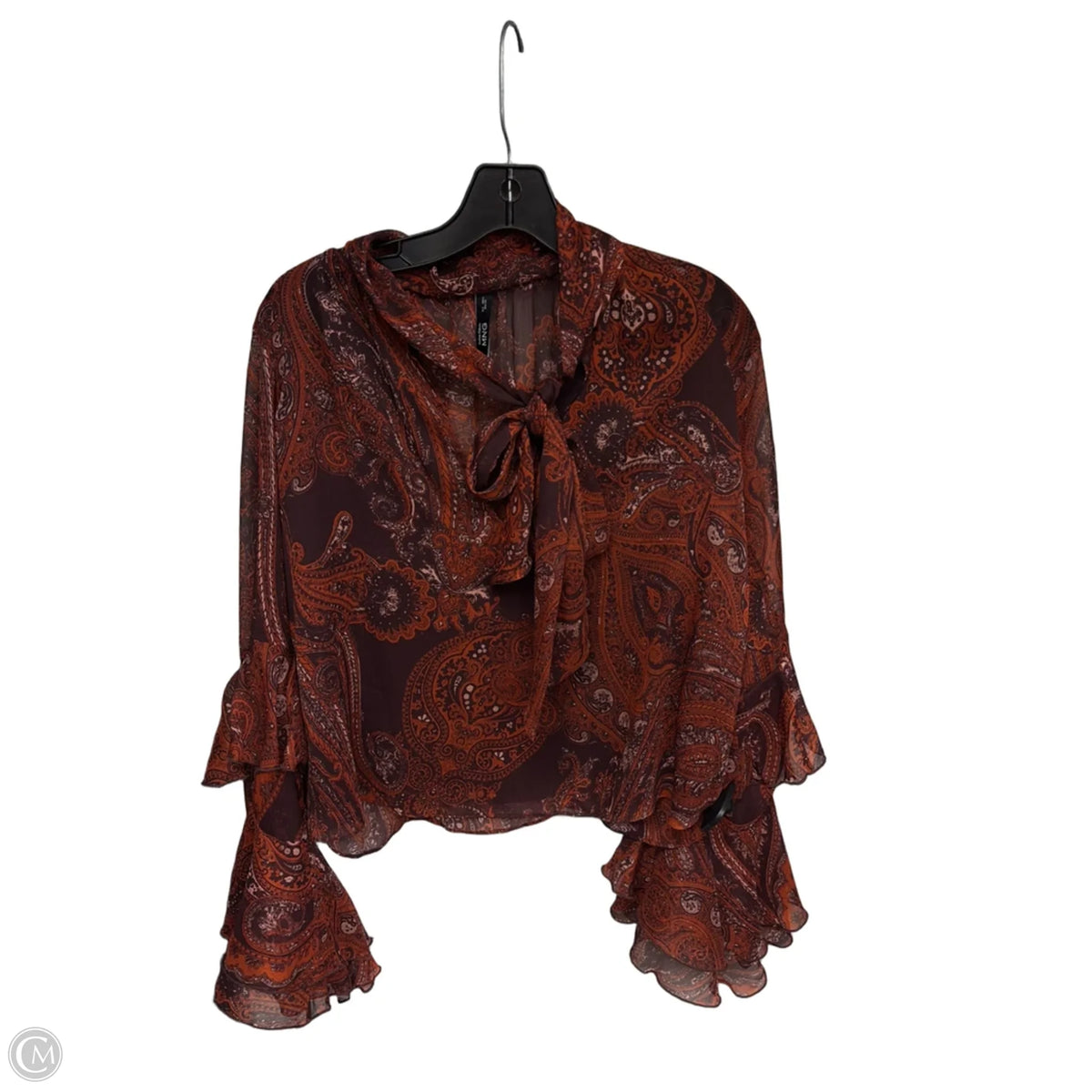 Top Long Sleeve By Mng In Orange & Purple, Size: 4