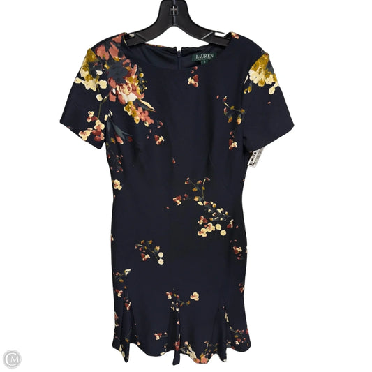 Dress Party Midi By Lauren By Ralph Lauren In Blue & Pink, Size: 2