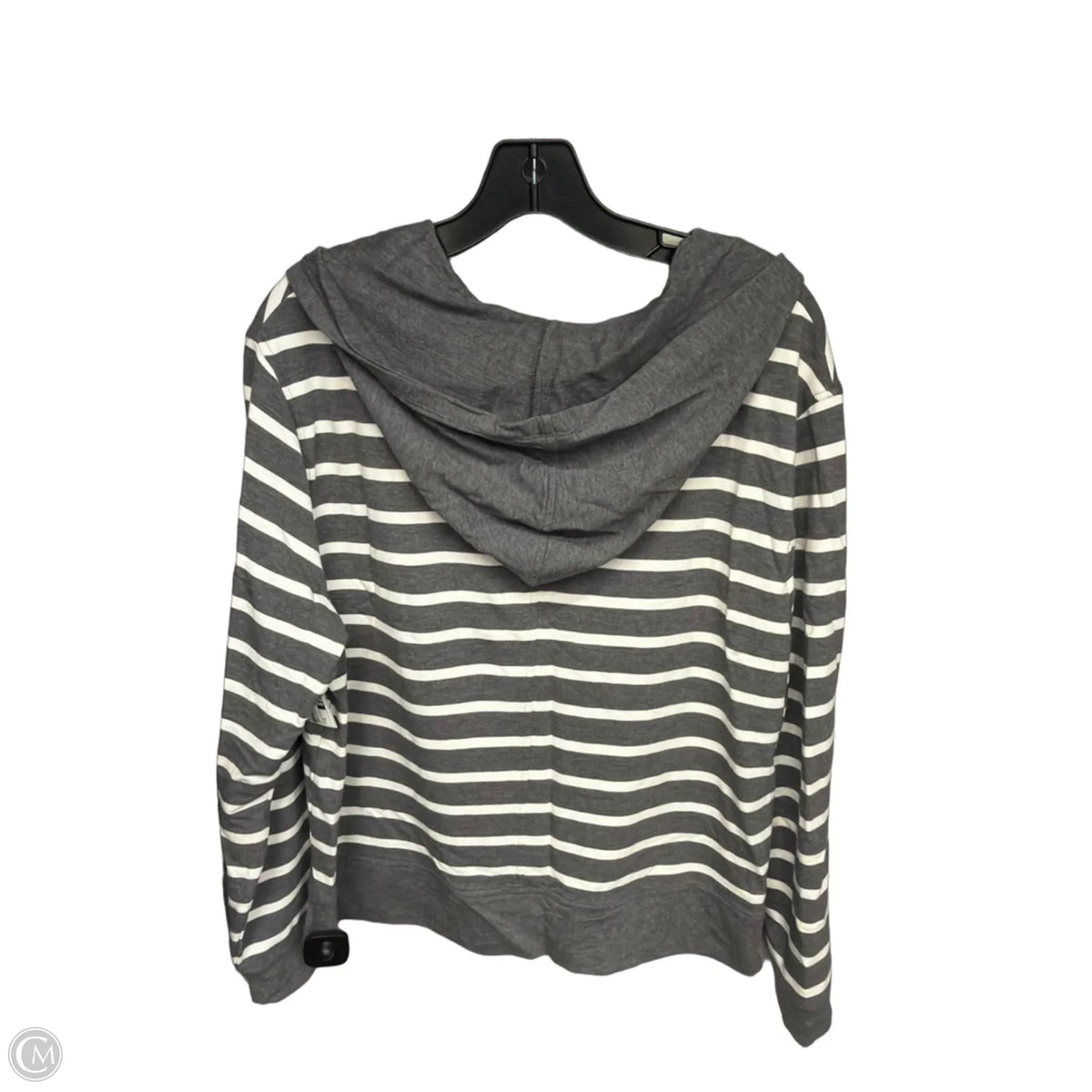 Sweatshirt Hoodie By Cabi In Grey & White, Size: M