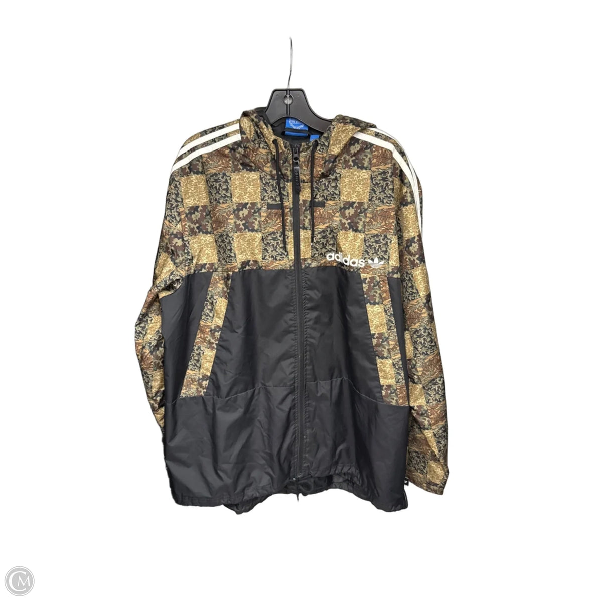 Athletic Jacket By Adidas In Black & Brown, Size: Xl