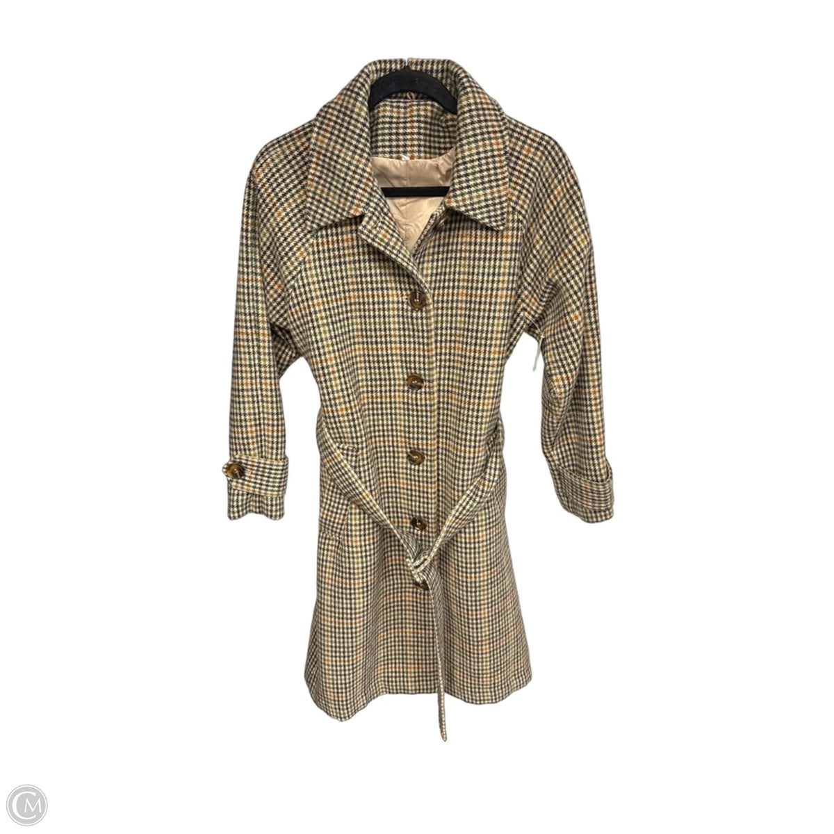 Coat Peacoat By Clothes Mentor In Plaid Pattern, Size: S