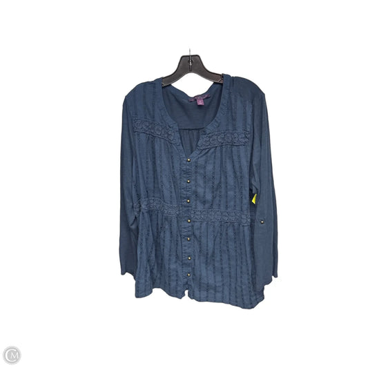 Tunic Long Sleeve By Gloria Vanderbilt In Navy, Size: 2x