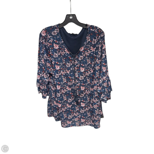 Top Short Sleeve By Cj Banks In Floral Print, Size: 2x