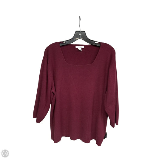 Sweater By Dressbarn In Maroon, Size: 22