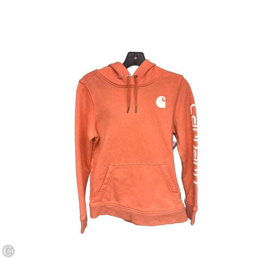 Athletic Sweatshirt Hoodie By Carhartt In Orange, Size: S