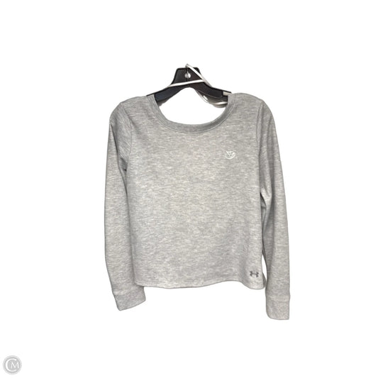 Athletic Top Long Sleeve Crewneck By Under Armour In Grey, Size: S
