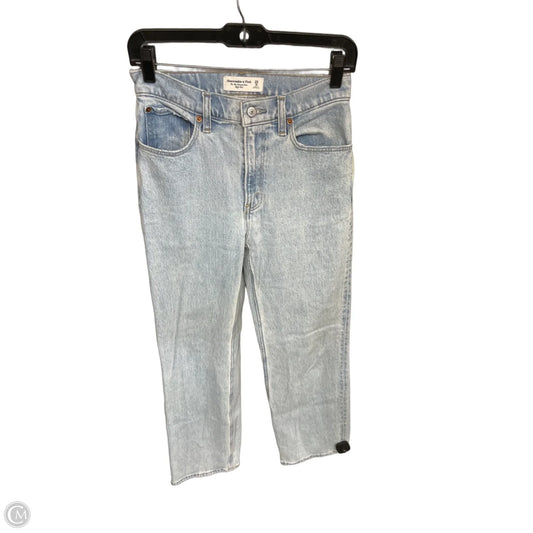 Jeans Straight By Abercrombie And Fitch In Blue Denim, Size: 0