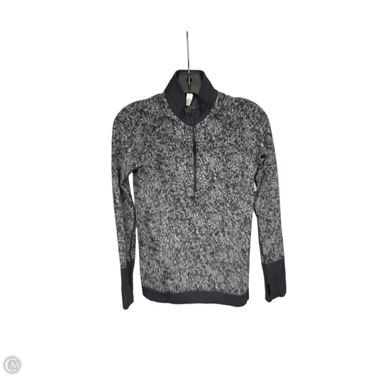 Athletic Top Long Sleeve Collar By Lululemon In Black & Grey, Size: 4