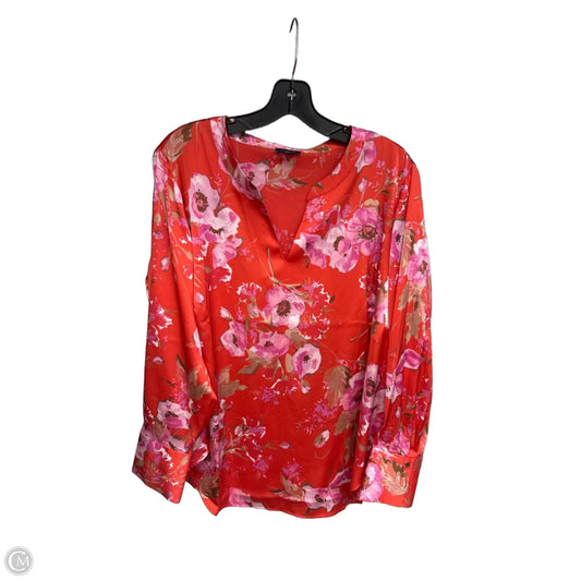 Blouse Long Sleeve By Talbots In Orange & Pink, Size: 1x