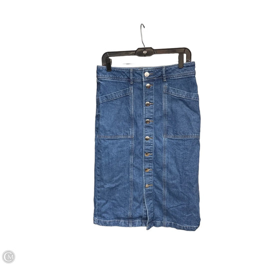 Skirt Midi By Loft In Blue Denim, Size: 8p
