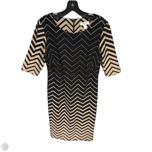Dress Casual Midi By Dressbarn In Black & Tan, Size: 6