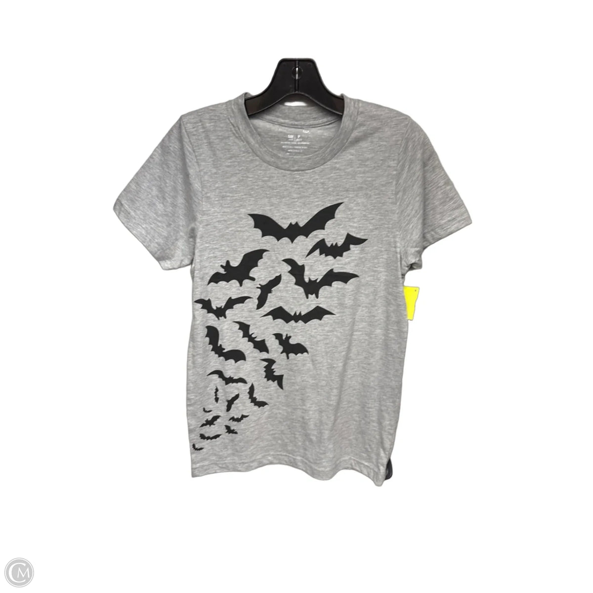 Top Short Sleeve Basic By Clothes Mentor In Black & Grey, Size: S