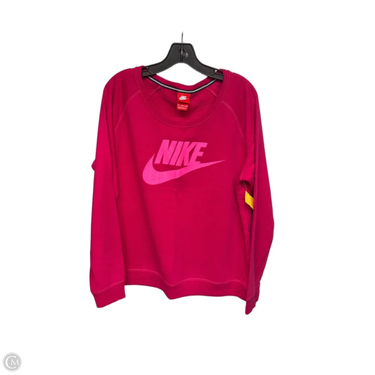 Athletic Sweatshirt Crewneck By Nike In Pink, Size: Xl
