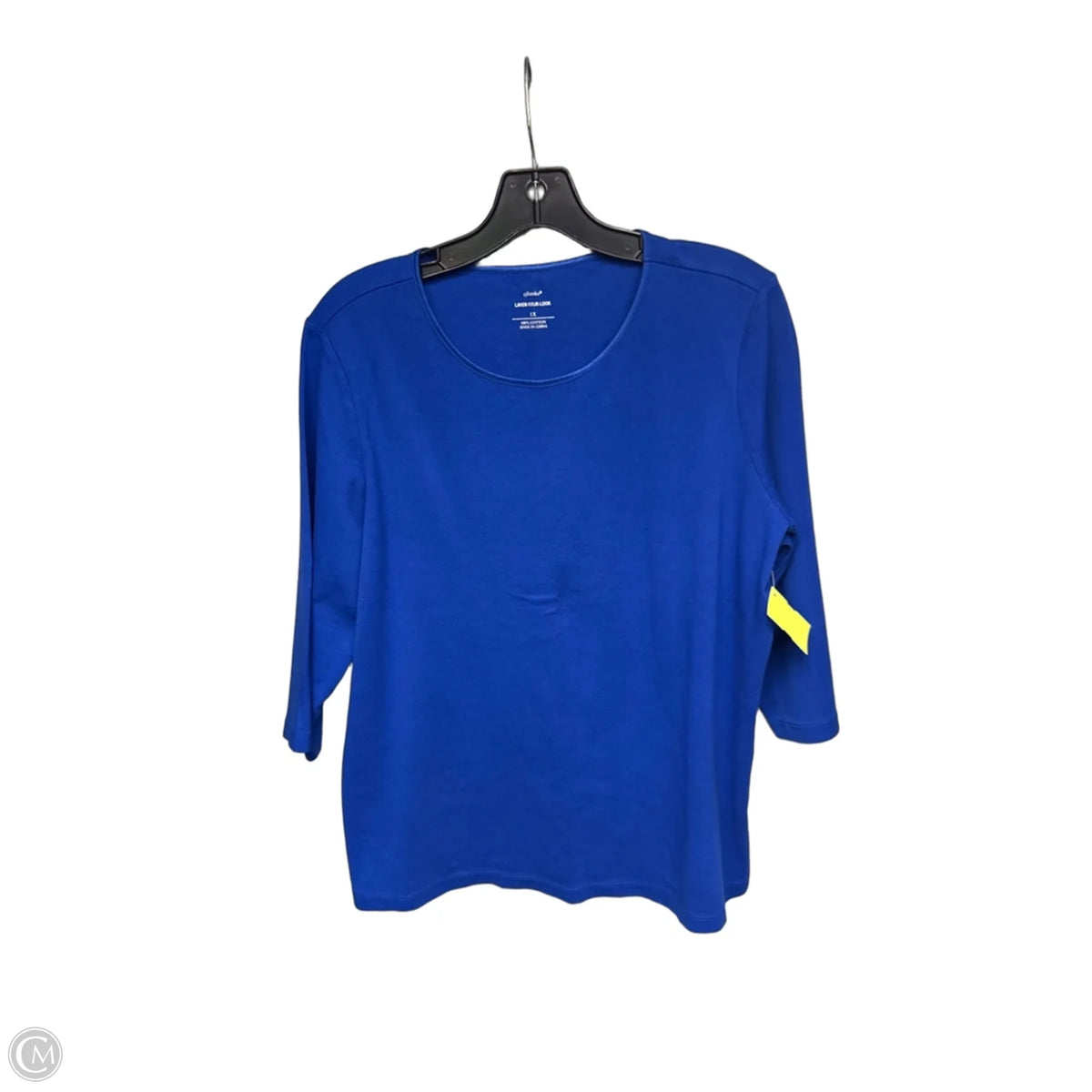 Top Long Sleeve Basic By Cj Banks In Blue, Size: 1x