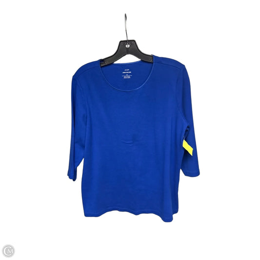 Top Long Sleeve Basic By Cj Banks In Blue, Size: 1x