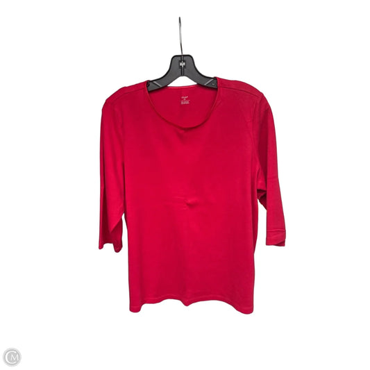 Top Long Sleeve Basic By Cj Banks In Red, Size: 1x