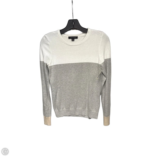 Top Long Sleeve By Ann Taylor In Grey & White, Size: Xs