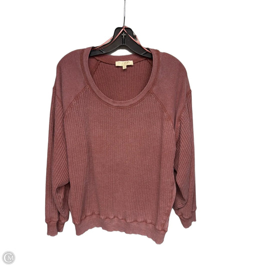 Top Long Sleeve By Farmers Market In Pink, Size: Xl