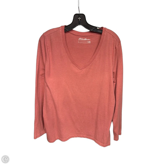 Top Long Sleeve By Eddie Bauer In Orange, Size: Xxl