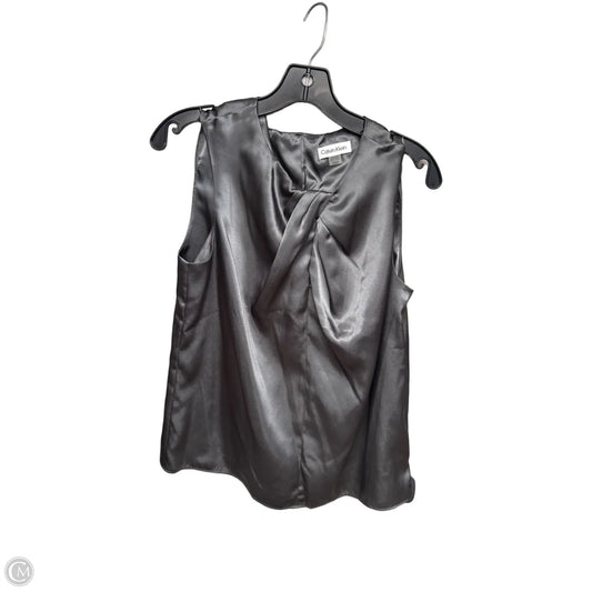 Top Sleeveless By Calvin Klein In Grey, Size: M
