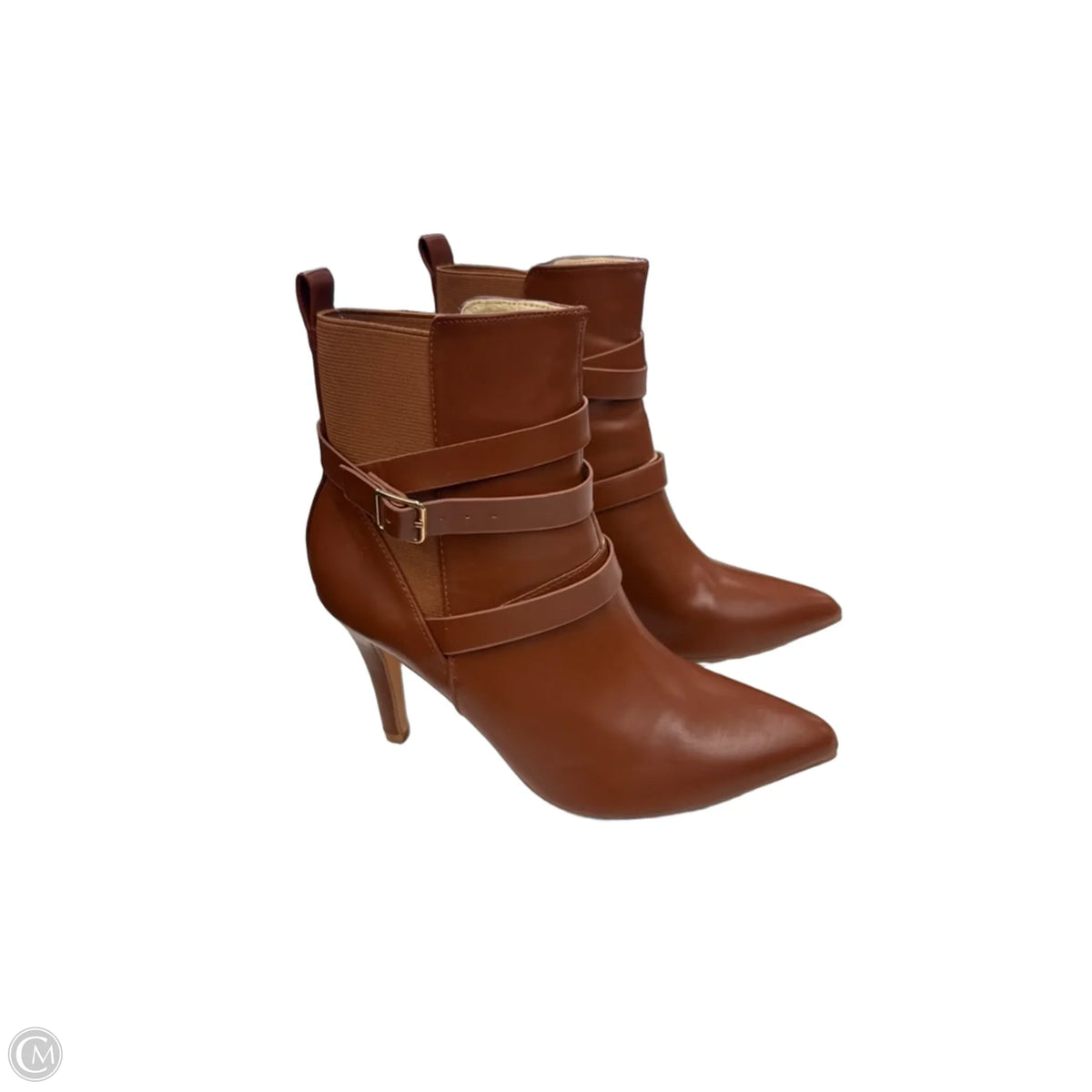 Boots Ankle Heels By Clothes Mentor In Brown, Size: 7