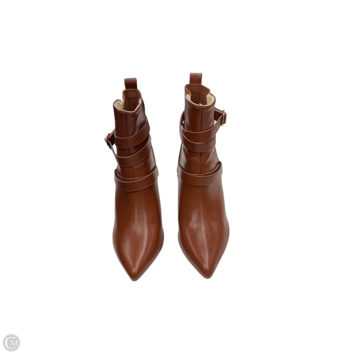 Boots Ankle Heels By Clothes Mentor In Brown, Size: 7