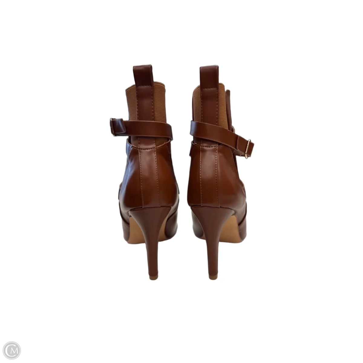 Boots Ankle Heels By Clothes Mentor In Brown, Size: 7