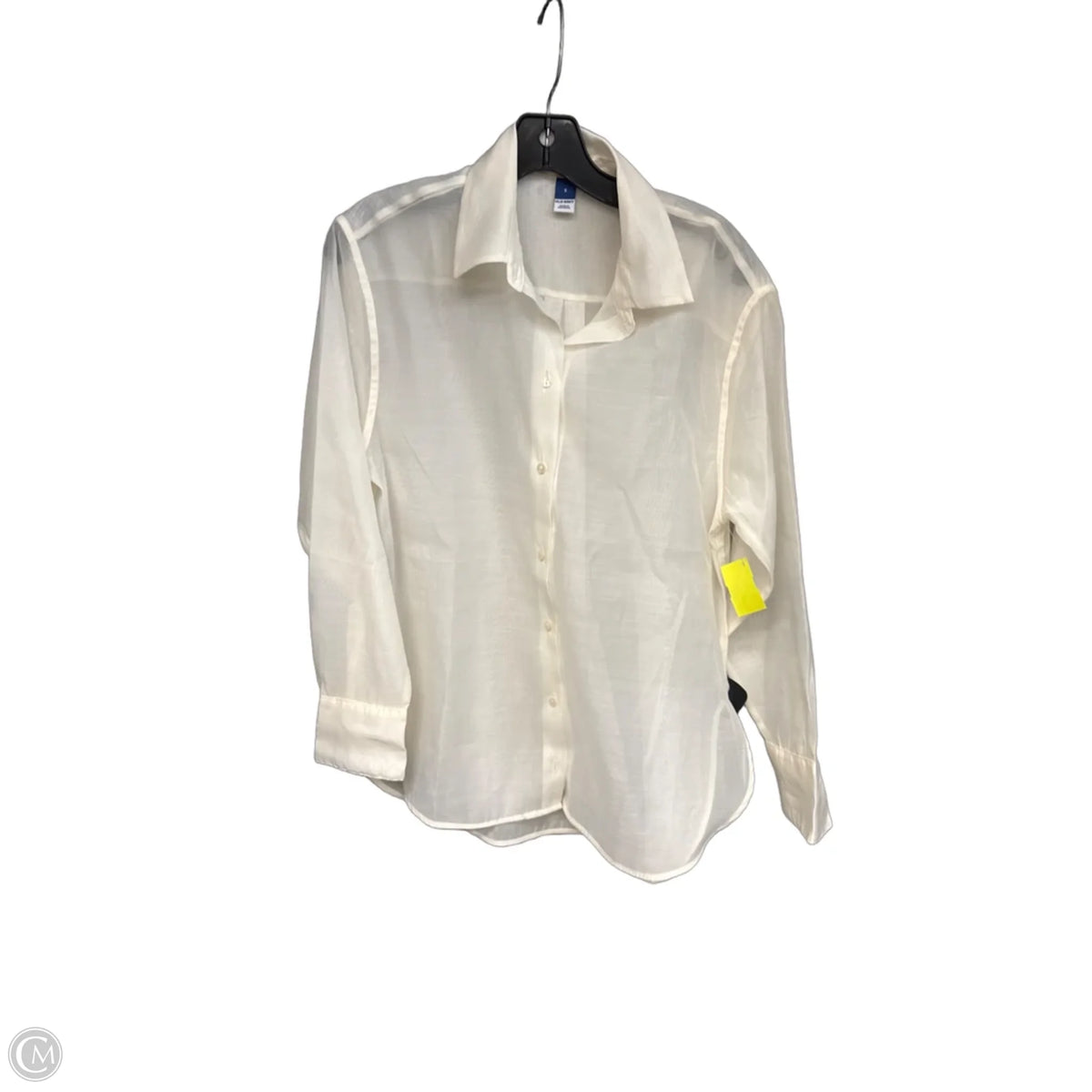 Blouse Long Sleeve By Old Navy In Cream, Size: S