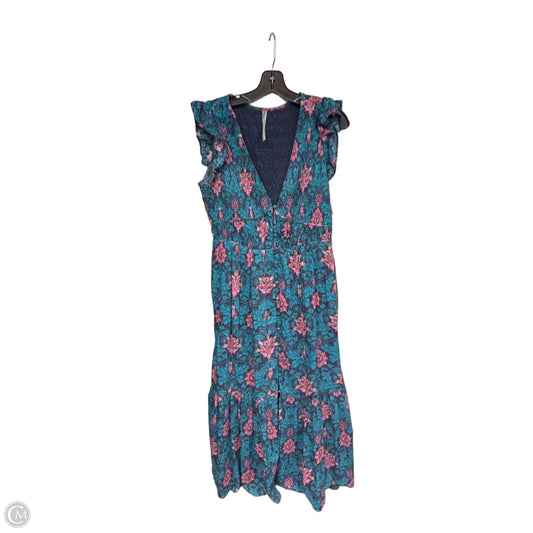 Dress Casual Maxi By Anthropologie In Green & Pink, Size: M