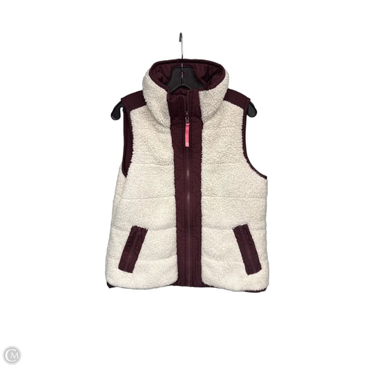 Vest Faux Fur & Sherpa By Talbots In Red & White, Size: S
