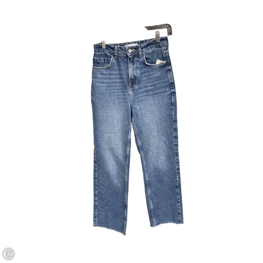 Jeans Straight By Zara In Blue Denim, Size: 4