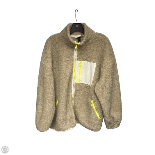 Jacket Fleece By Universal Thread In Tan & Yellow, Size: L