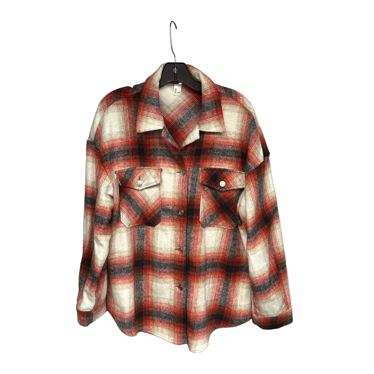 Jacket Shirt By Clothes Mentor In Plaid Pattern, Size: L