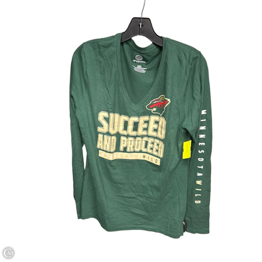 Athletic Top Long Sleeve Crewneck By Fanatics In Green, Size: L