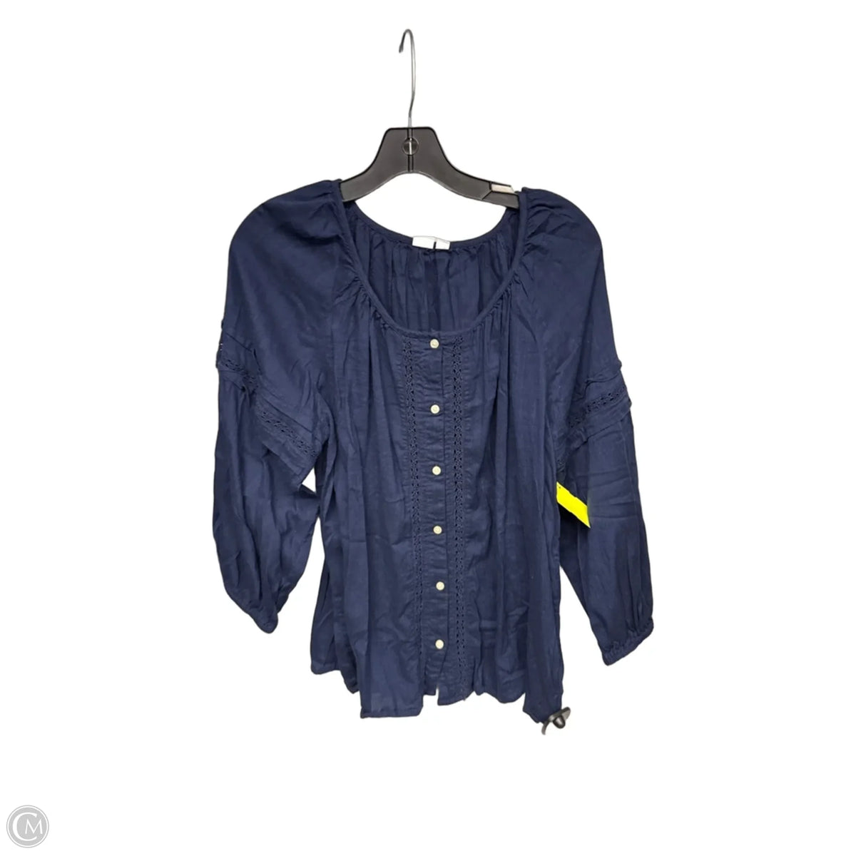 Top 3/4 Sleeve By Gap In Navy, Size: L