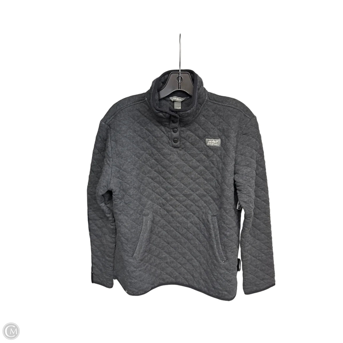Athletic Jacket By Eddie Bauer In Grey, Size: M