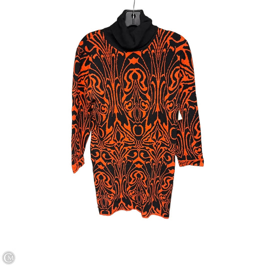 Dress Sweater By Clothes Mentor In Black & Orange, Size: S