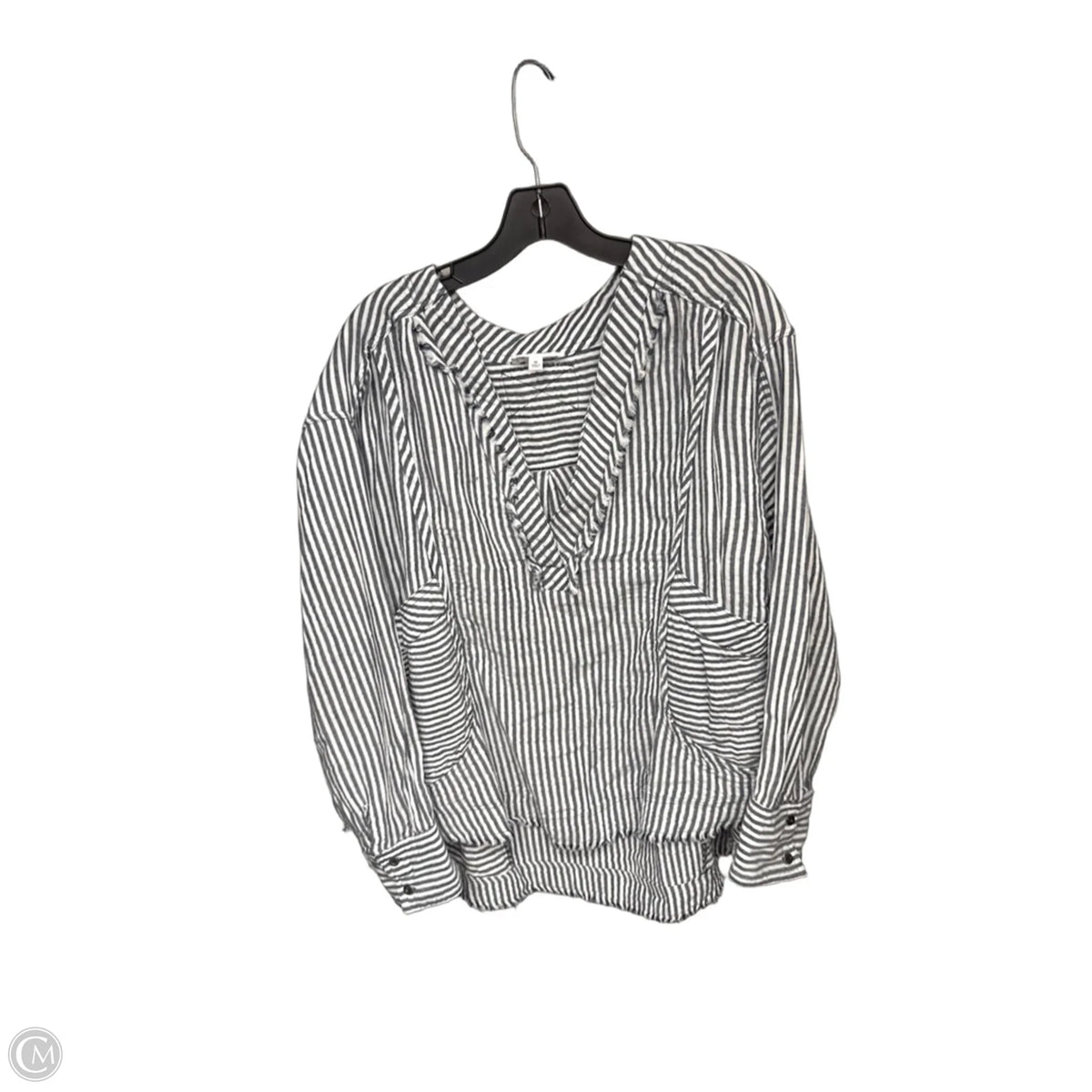 Tunic Long Sleeve By Eesome In Striped Pattern, Size: M
