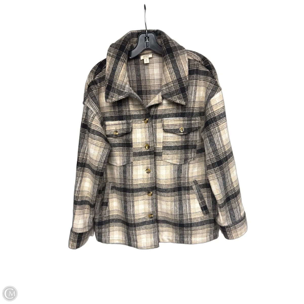 Jacket Shirt By Ana In Plaid Pattern, Size: M