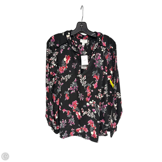 Tunic 3/4 Sleeve By J. Jill In Black & Pink, Size: Xl