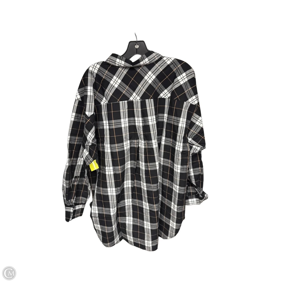 Top 3/4 Sleeve By Loft In Plaid Pattern, Size: Xl