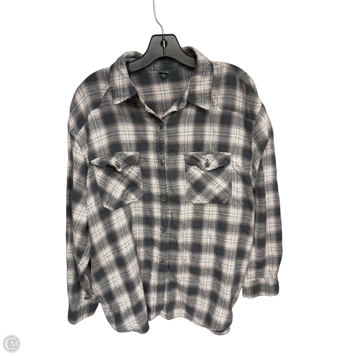 Top Long Sleeve By Wild Fable In Plaid Pattern, Size: L
