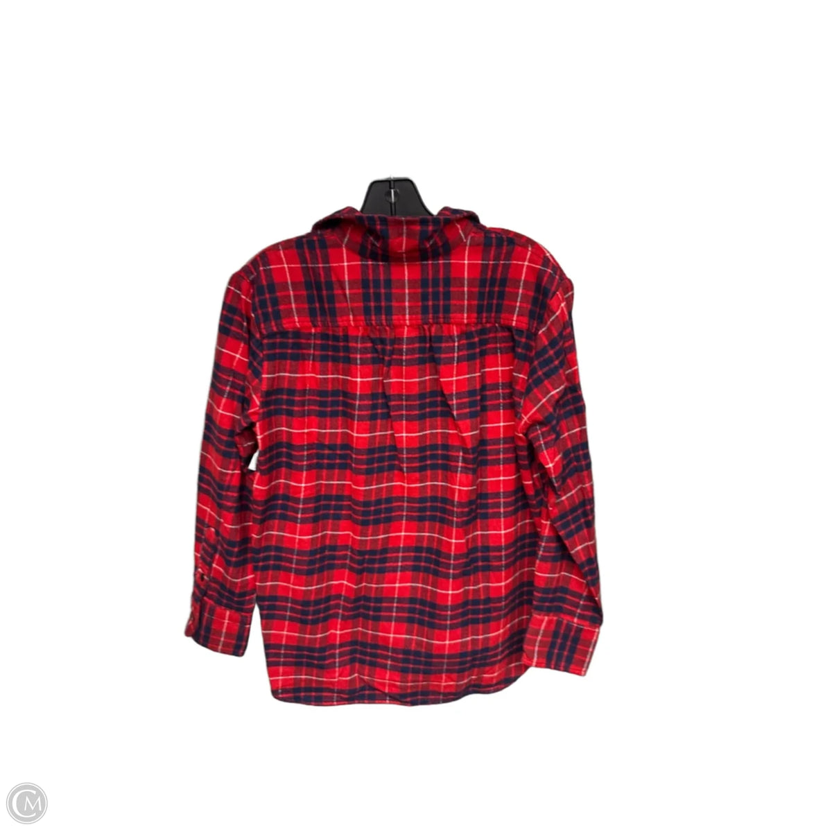 Top Long Sleeve By Madewell In Plaid Pattern, Size: S