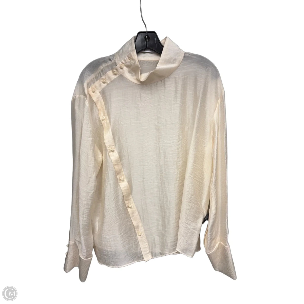 Blouse Long Sleeve By Mng In Cream, Size: 10